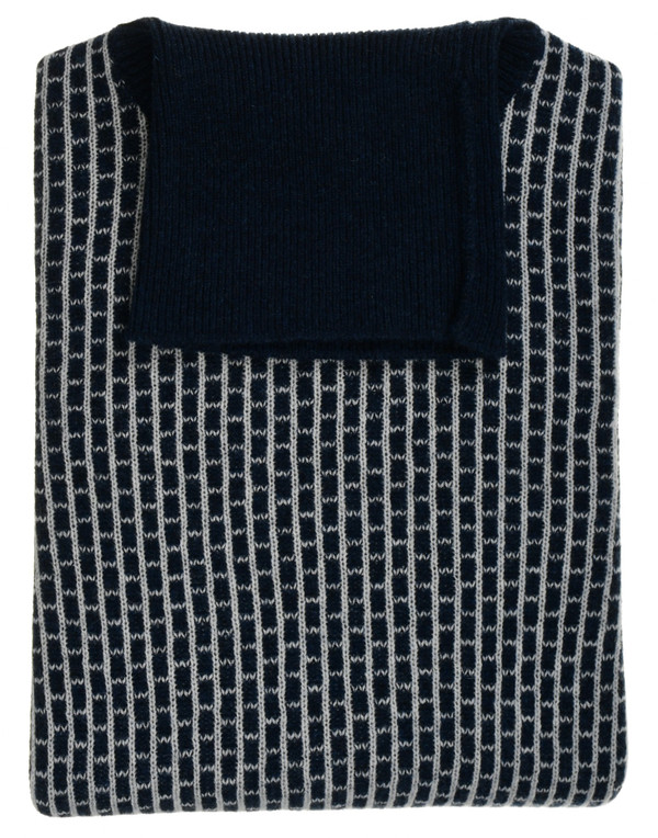 Kiton Napoli Blue Gray Cashmere Turtleneck Sweater